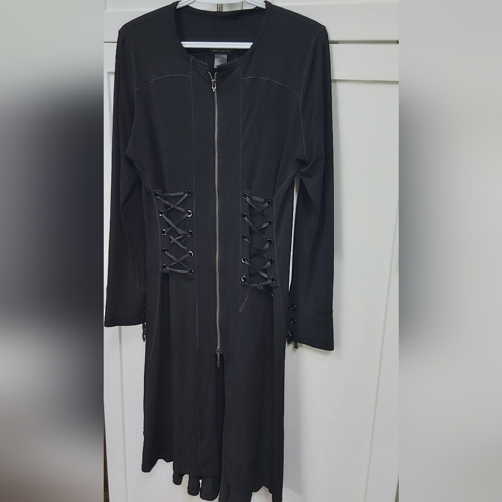 Eva Varro black lace-up dress